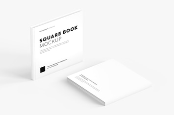 Square Book Mockup
