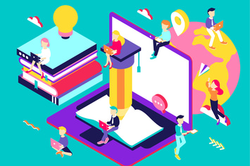 Online Education Isometric Illustration