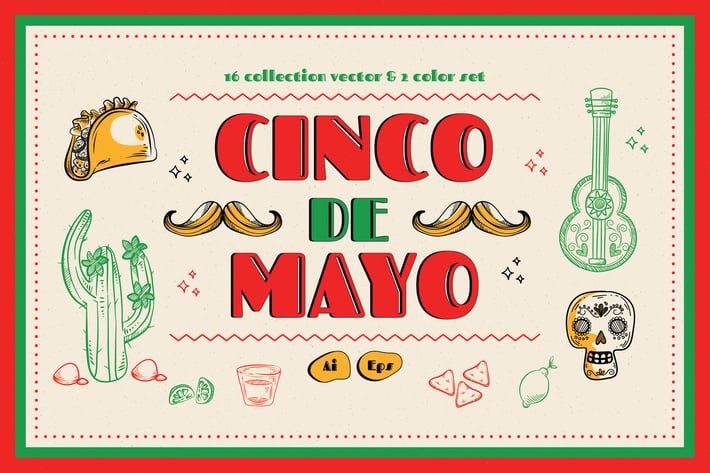 Cinco De Mayo Doodle Illustration