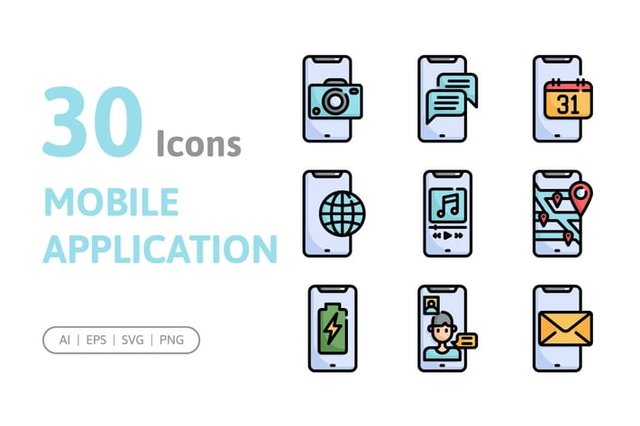 30 Mobile Application Icons