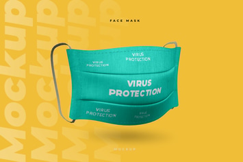 Cotton Face Mask Mockup Template
