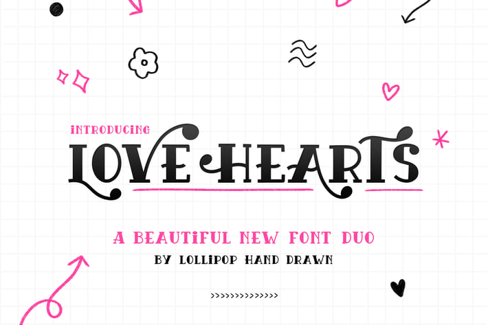 Love Hearts Font Duo