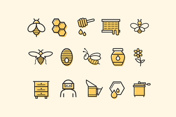 15 Bee and Honey Icons