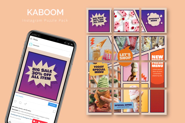 Kaboom - Instagram Puzzle Template