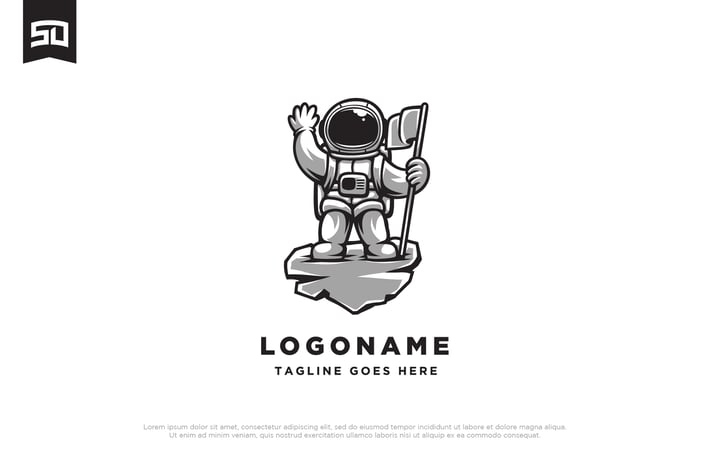 Astronaut Character Logo Design