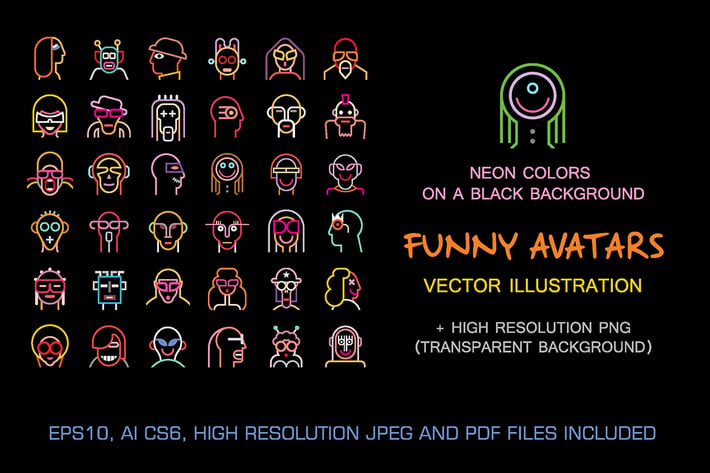 Large set of the Funny Avatars