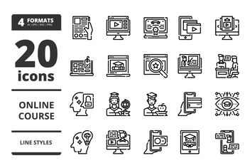 Online course LIne icons packs