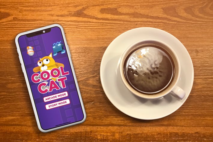 IPhone X Mock Up - Cafe Americano on a Table