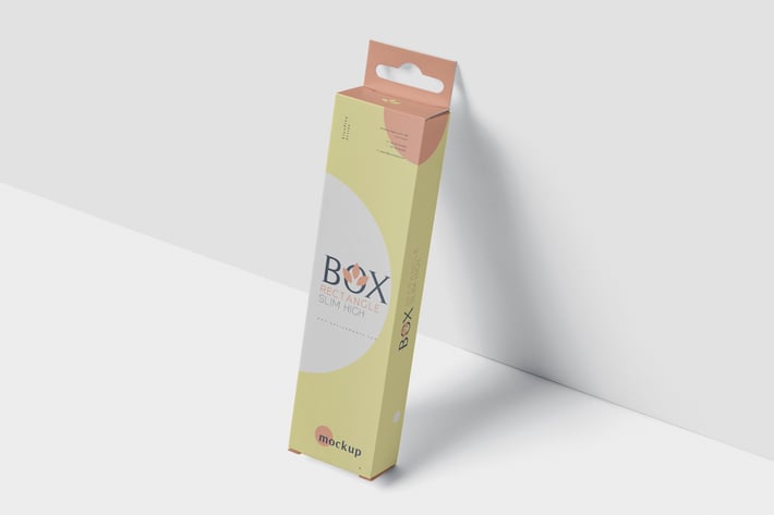 Box Mockup with Hanger - Rectangle Slim High 