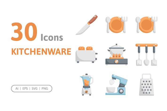 30 Kitchenware Icons