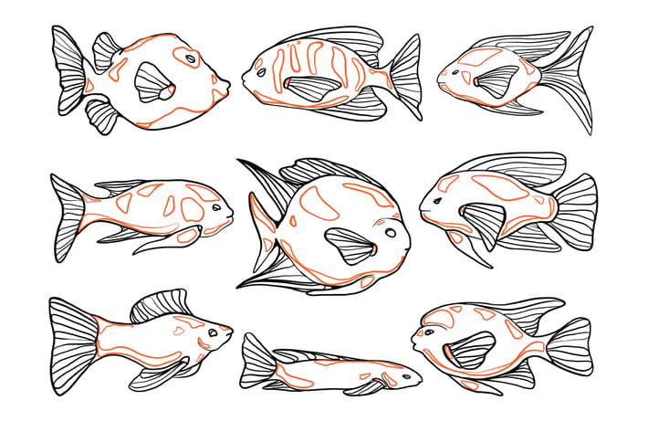 Aquarium Fish Doodles