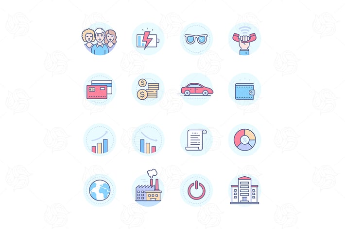 Business concepts - modern line design style icons