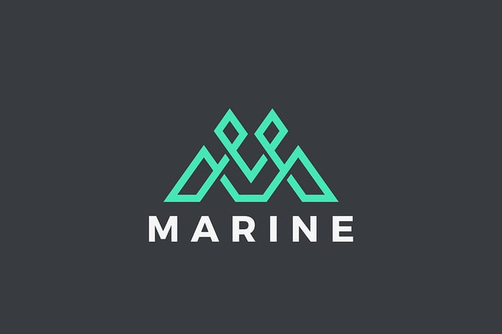 Logo Letter M Linear design style