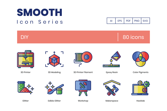 80 DIY Line Icons