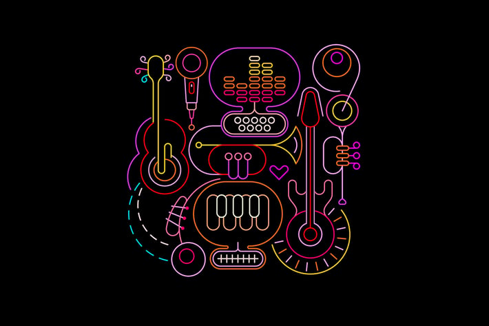 Abstract Neon Music Design 
