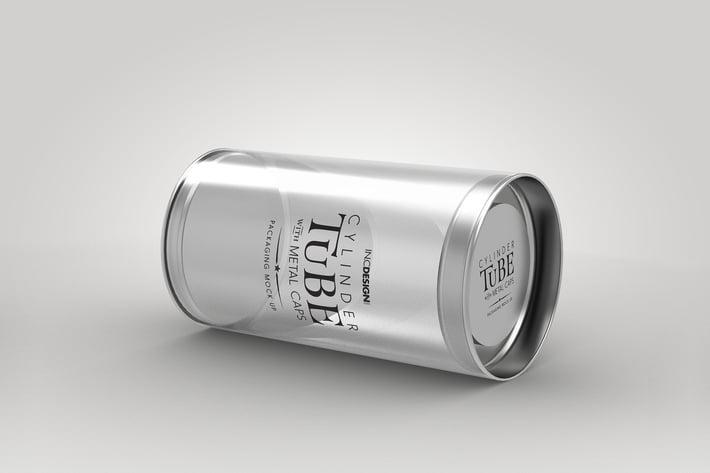 120mm Cylinder Tube Packaging Mockup