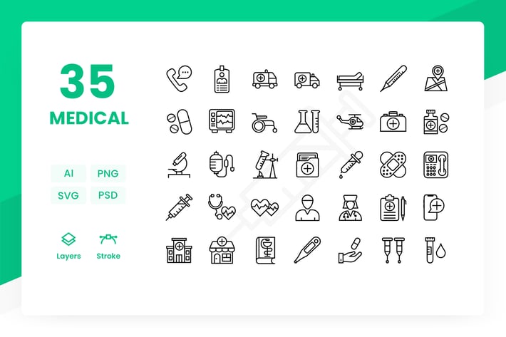 Medical - Icons Pack (Outline)