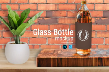 Glass Bottle Mockup