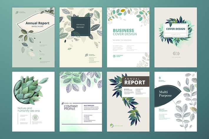 Brochure cover design and annual report templates