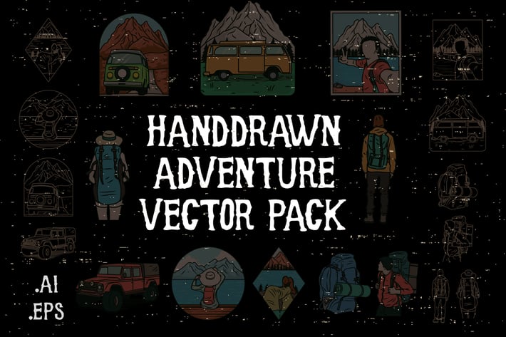 Handdrawn Adventure Vector Pack