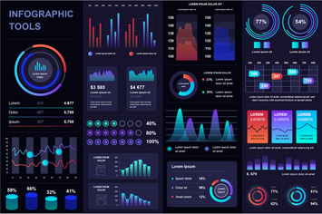 Dark Infographics Template Pack