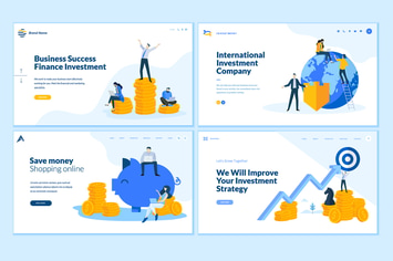 Set of Business Web Page Design Templates