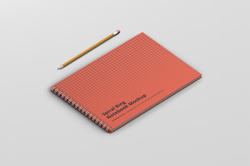 Spiral Ring Notebook Mockup Landscape Format