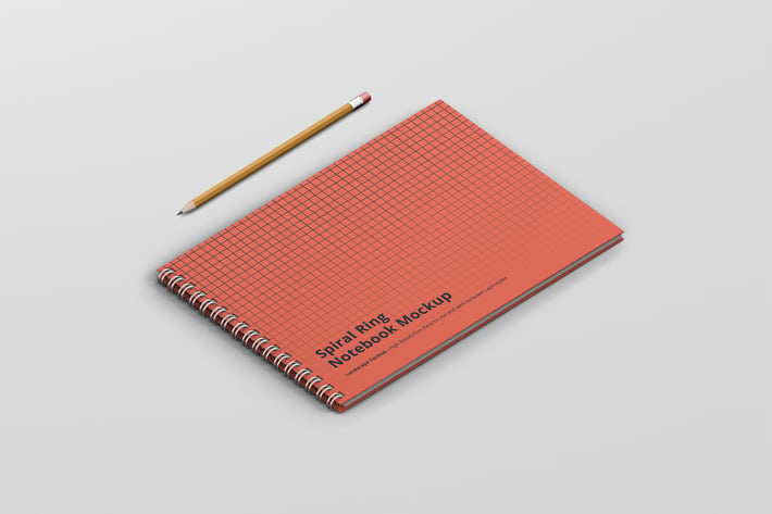 Spiral Ring Notebook Mockup Landscape Format