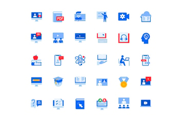 Video Call and Online Meeting Icons Set 