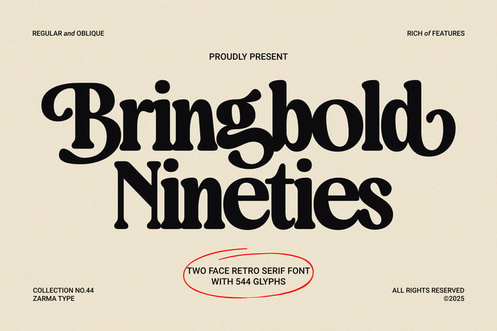 Bringbold Nineties - Retro Serif Font