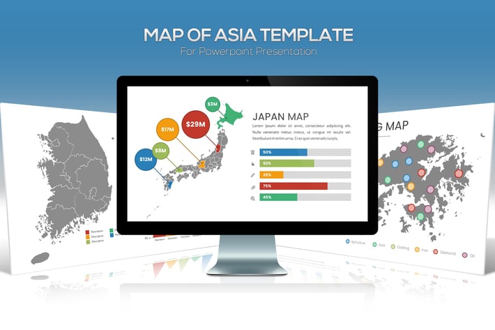Asia Maps for Powerpoint Presentation