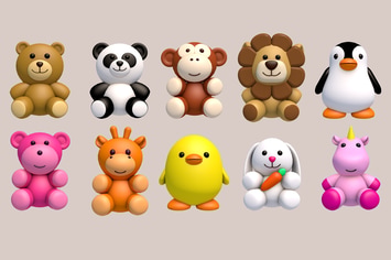 Plush Animal Toys Pack (Pack of 10)