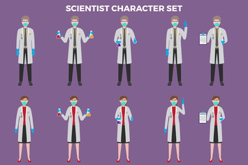 Scientist Character Set – Illustrations