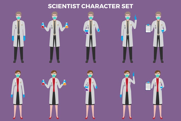 Scientist Character Set – Illustrations