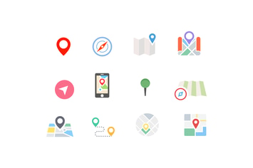 12 Map Location Pin Icons