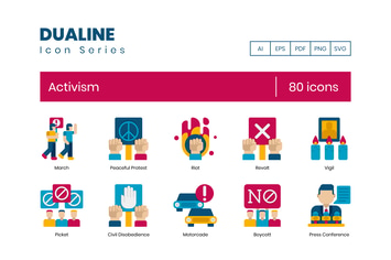 80 Activism Flat Icons