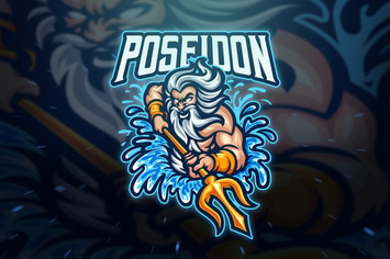 Poseidon Sport and Esport Logo Template