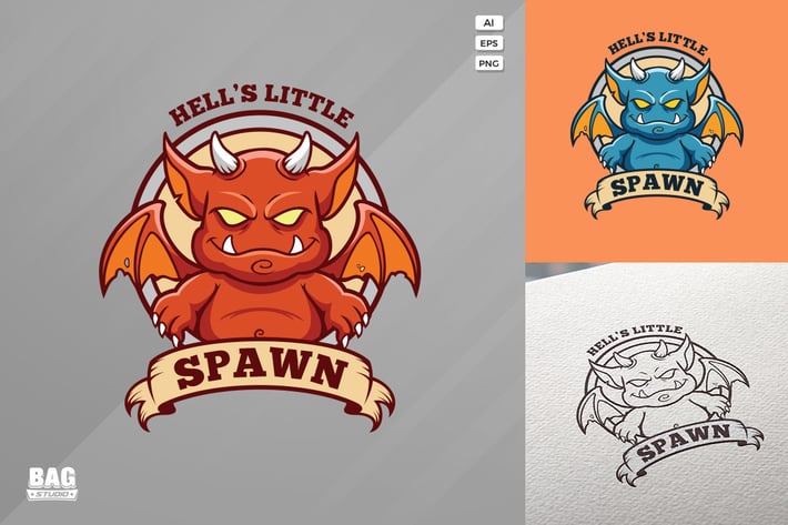 Little Red Devil Logo Template