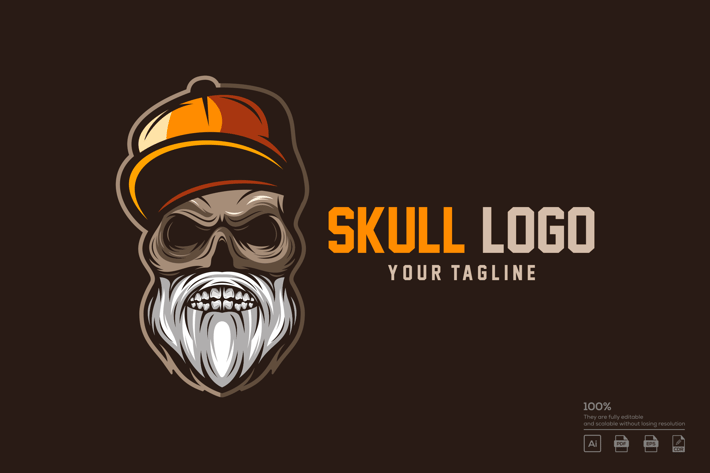 Skull Logo design vector