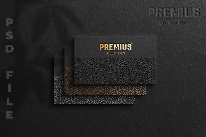 Premium Card With Texture - Logo Mockup