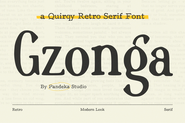 Gzonga - Quirky Retro Serif