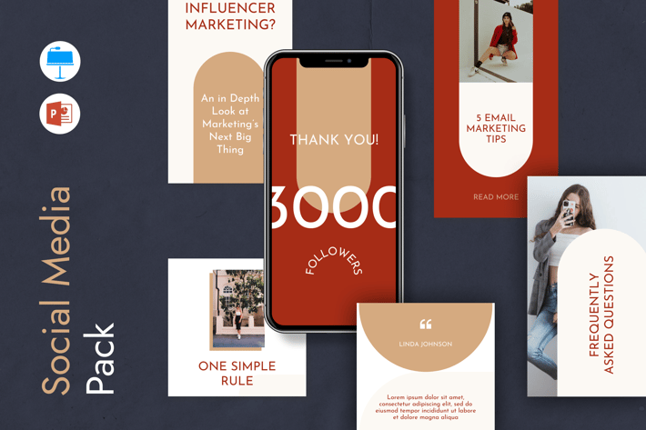 Influencer Powerpoint and Keynote Social Templates