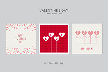 Valentines Day Card Vector Set