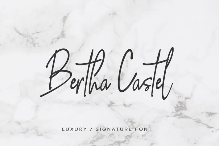Bertha Castel - Handmade Luxury / Signature Font