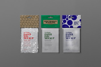 Hang Tab Mockup Kraft Plastic Bag