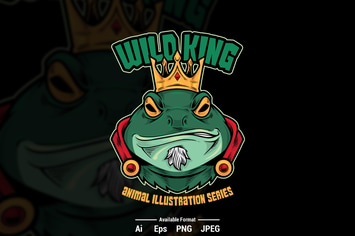 Frog King Vector Illustration