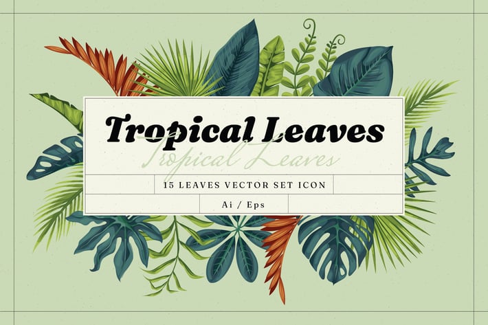 Tropical Leaves Icon Set