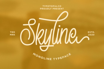 Skyline Monoline Script Font