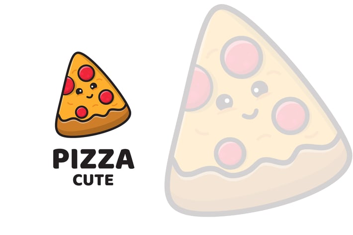 Pizza Cute Logo Template