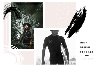 Inky Brush Strokes Graphic Collection